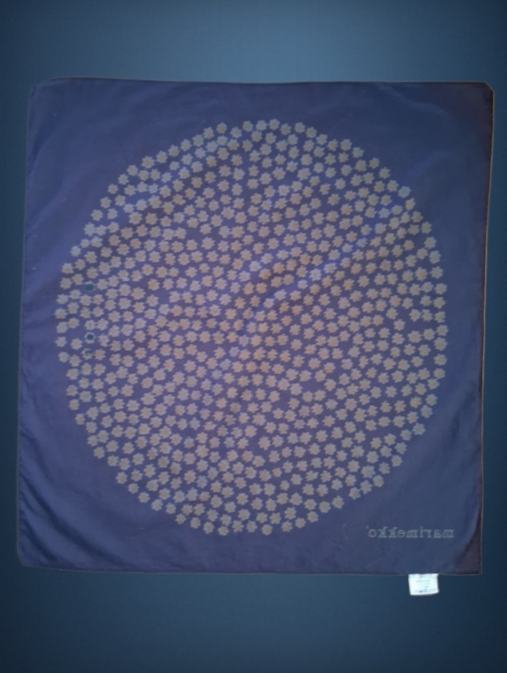 VTG Marimekko "Puketti" Floral Cotton Handkerchief Bandana Scarf - Picture 4 of 5